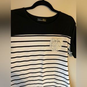 Uideazone Top Black and White Striped size xl